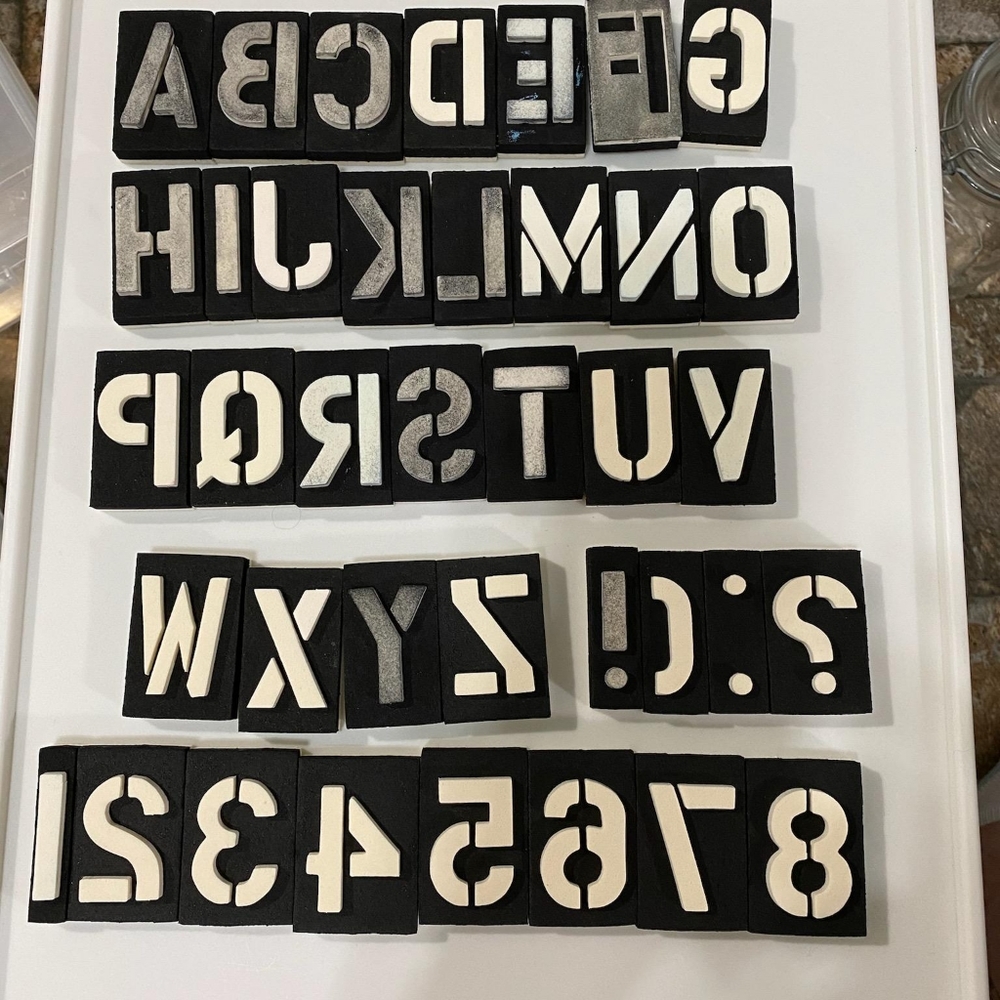 Complete Uppercase Alphabet Stencil Font Foam Stam